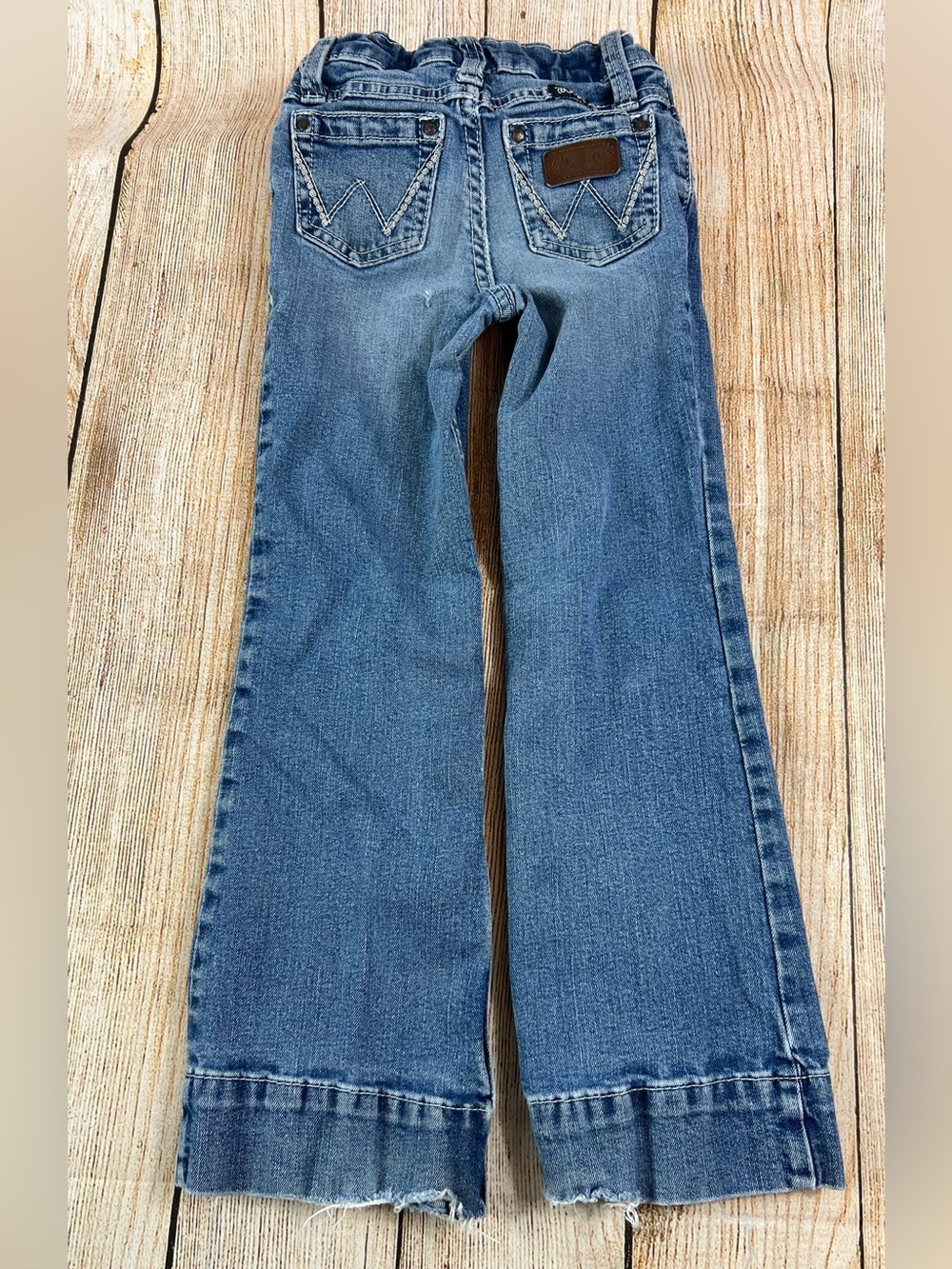 Wrangler Western Girl's Shelby Trouser Denim Blue Jeans 112328298 Size 6 Regular